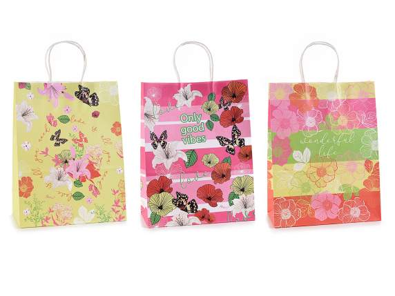 Sacchetto-busta grande in carta Giga Flowers