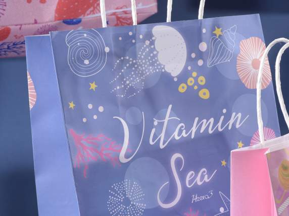 Sacchetto-busta grande in carta c-stampa In fondo al mar