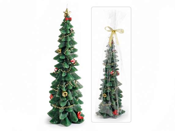 Candela albero di Natale decorato in confezione singola