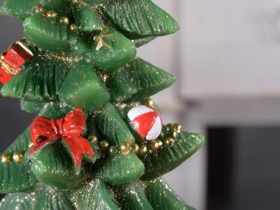 Candela albero di Natale decorato in confezione singola
