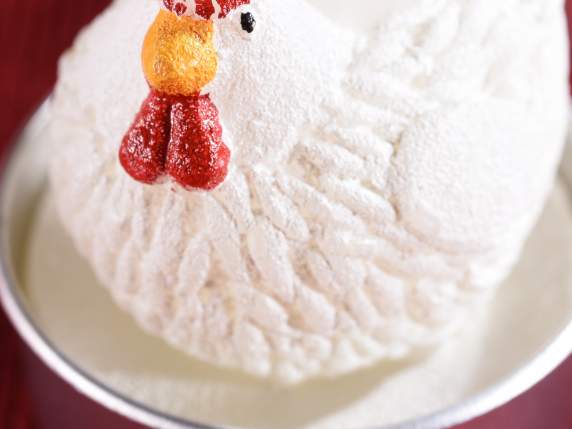 Scatola di 6 candele tealight con gallinella pasquale