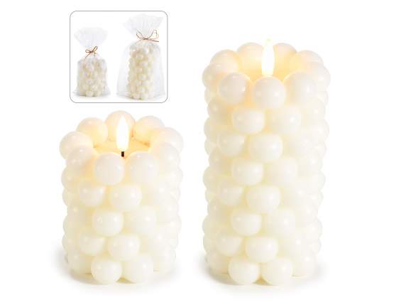 Set 2 candele Bubble in cera con fiamma LED in conf. singola