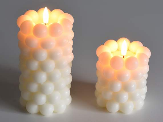 Set 2 candele Bubble in cera con fiamma LED in conf. singola