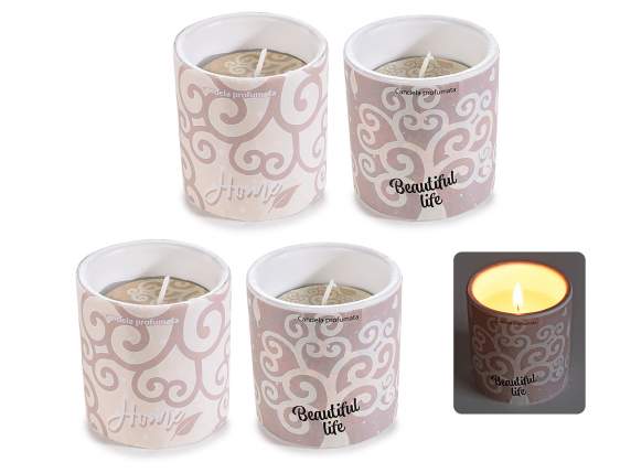 Candela profumata in vasetto di ceramica Albero della Vita