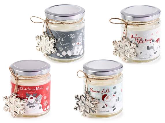 Candela profumata in vetro Snow Holiday in espositore