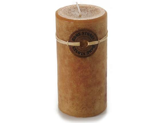 Candela cilindrica color ambra profumata al caffè