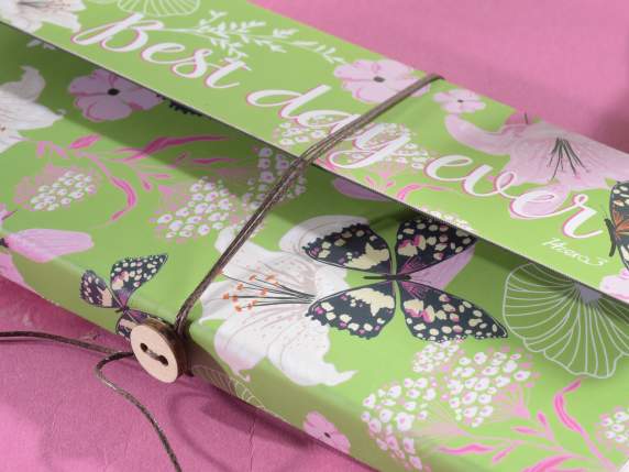 Agenda a busta chiusura con cordino Giga Flowers