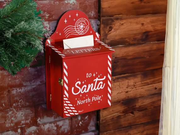 Cassetta delle lettere di Babbo Natale in legno da appendere