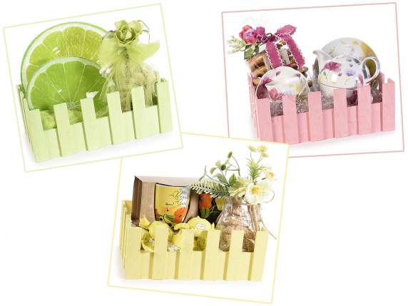 Set 2 cassette - cestini in legno colorato