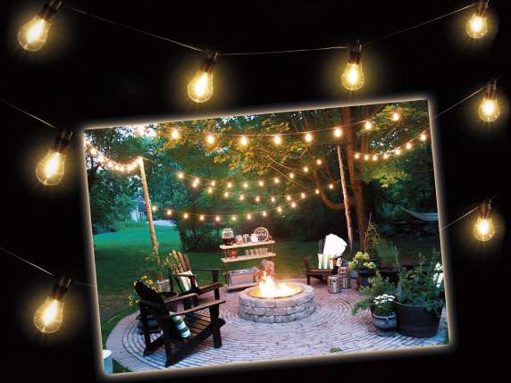 Catena di luci LED bianco caldo 5m con 10 lampadine