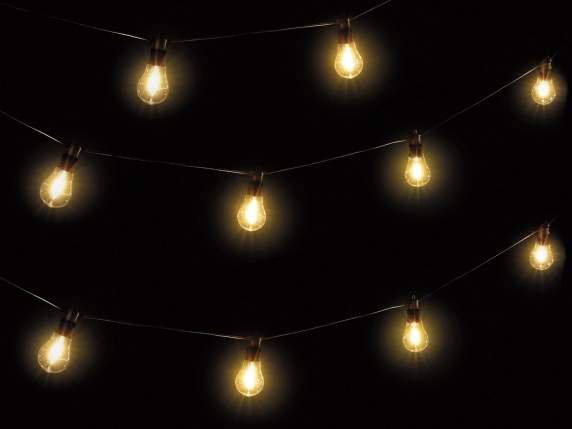 Catena di luci LED bianco caldo 10mt 20 lampadine