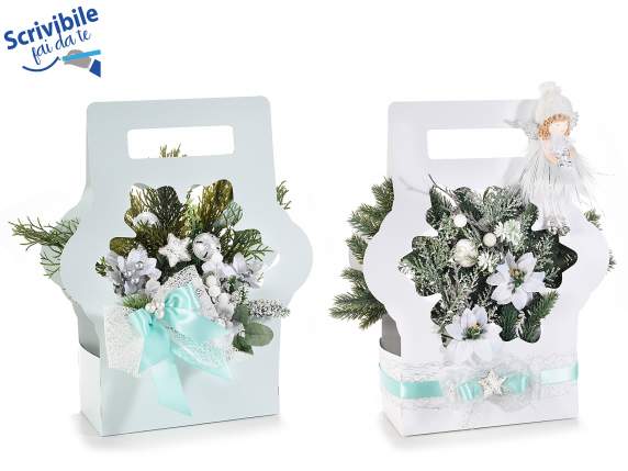 Cestino portafiori fiocco neve in carta semi idrorepellente