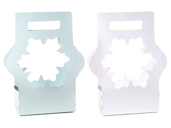 Cestino portafiori fiocco neve in carta semi idrorepellente
