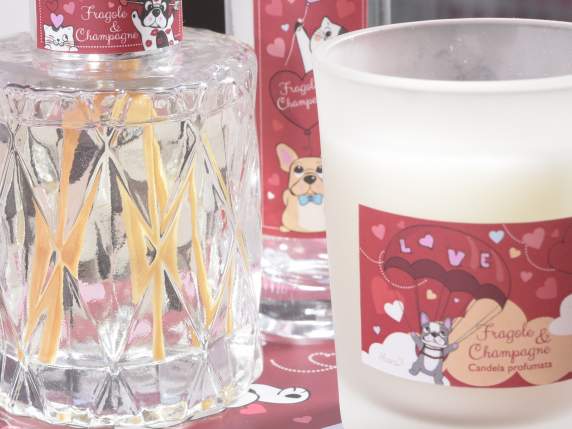 Confezione candela profumata, diffusore 50ml e spray 30ml