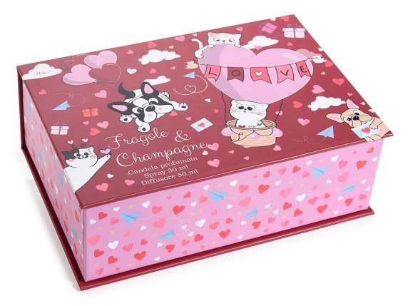 Confezione candela profumata, diffusore 50ml e spray 30ml