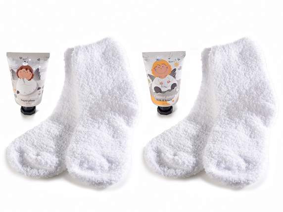 Conf. regalo crema piedi profumata 50ml e morbidi calzini