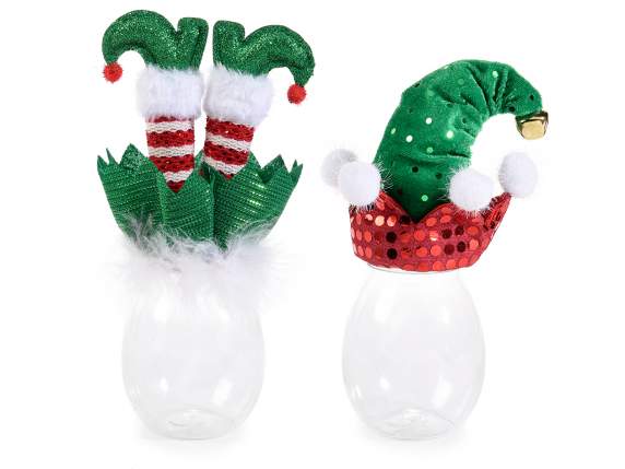Contenitore portadolci con coperchio natalizio Elfi