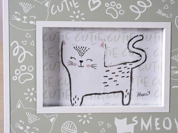 Portafoto in legno Woof - Meow da appoggiare