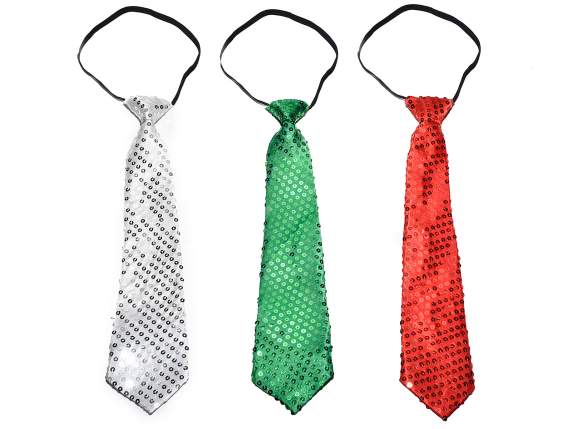 Cravatta colorata con paillettes