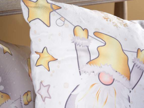 Cuscino imbottito sfoderabile babbo e stella con luci LED