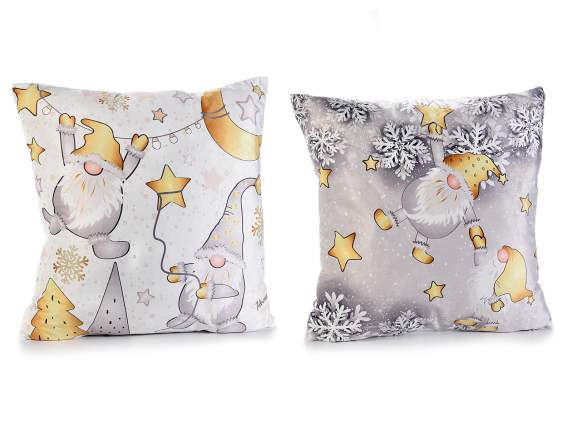 Cuscino imbottito sfoderabile babbo e stella con luci LED