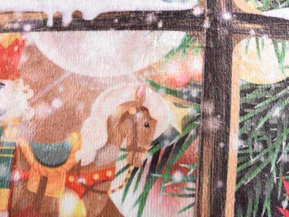 Cuscino imbottito vellutato Vintage Xmas c-luci LED