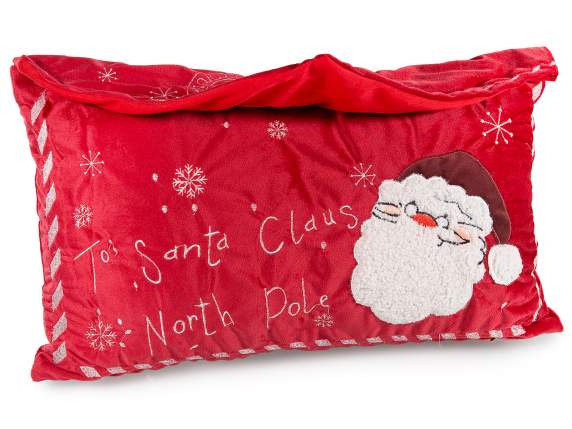 Cuscino imbottito sfoderabile a letterina per Babbo Natale