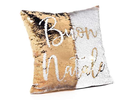Cuscino imbottito e sfoderabile con paillettes reversibili