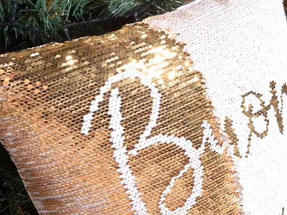 Cuscino imbottito e sfoderabile con paillettes reversibili