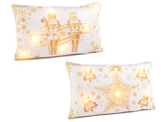 Cuscino imbottito sfoderabile Natale Regale con luci LED