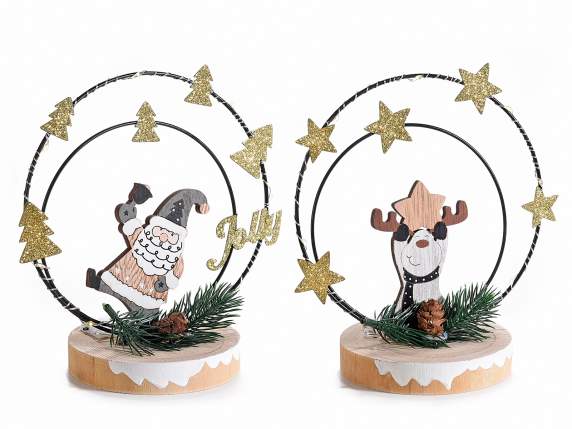 Decorazione in legno natalizie con luci led