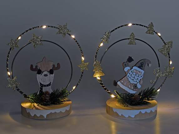 Decorazione in legno natalizie con luci led