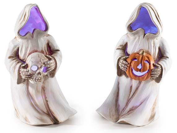 Fantasmi di Halloween in resina con luce LED cangiante