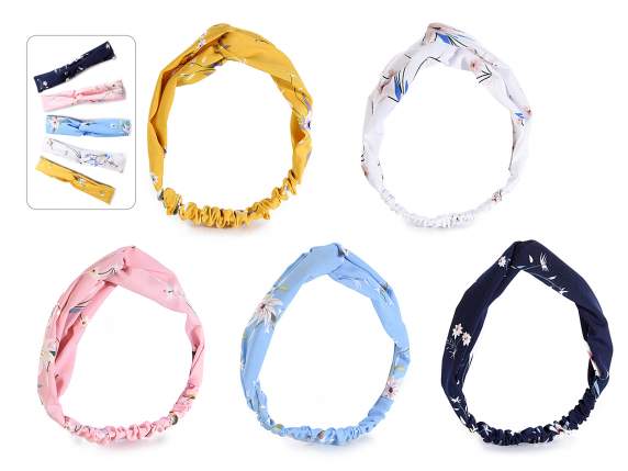 Fascia per capelli in tessuto colorato fantasia floreale
