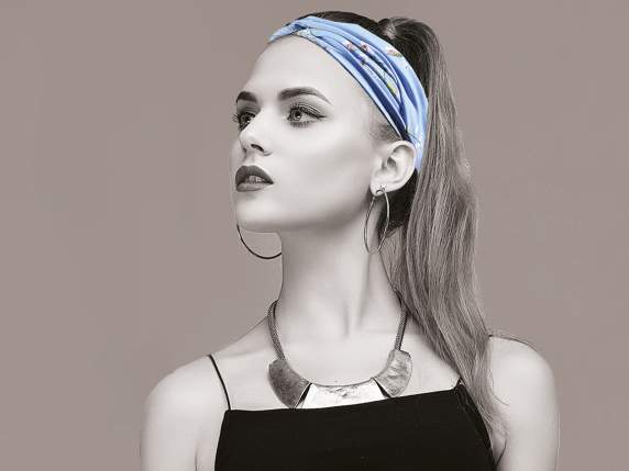 Fascia per capelli in tessuto colorato fantasia floreale