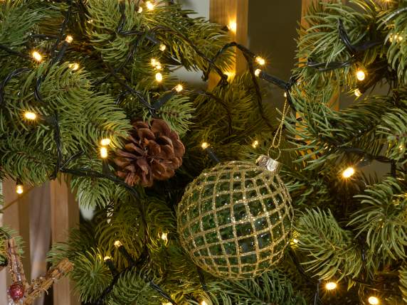 Filo luci 25m, 1000 LED bianco caldo e cavo verde