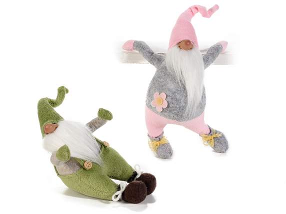 Gnomo in stoffa con cappello e braccia modellabili