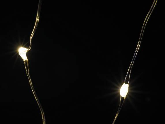 Cascata argentata 1,70m con 10 fili metallo, 180 LED bianco