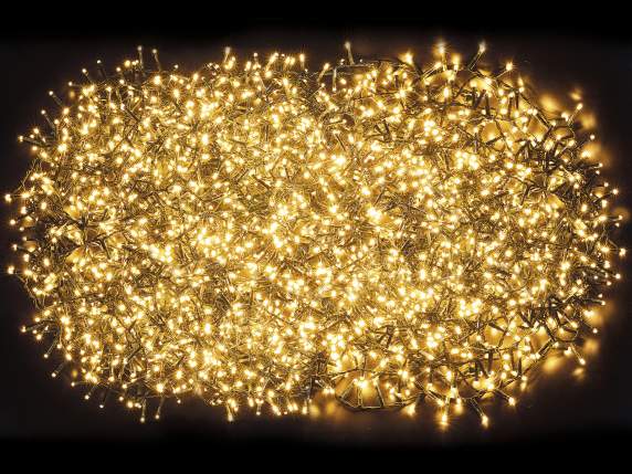 Filo luci 50m, 2500 LED bianco caldo e cavo verde
