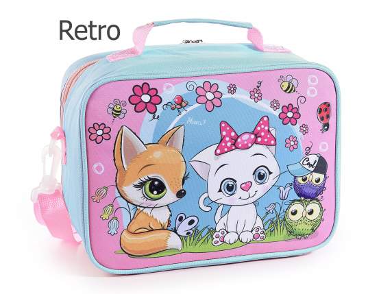 Borsa termica-lunch bag con tasca frontale,manico e tracolla