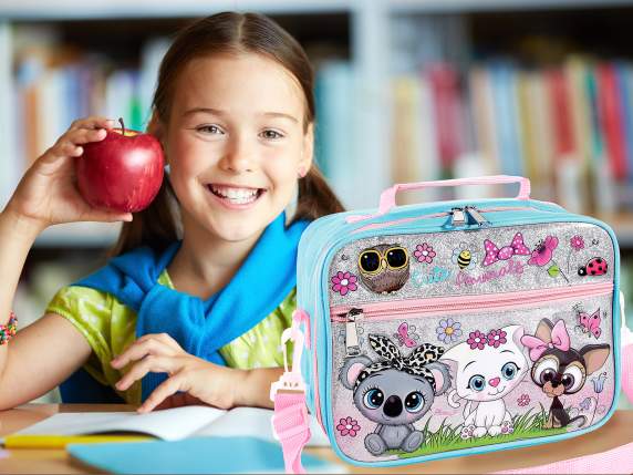 Borsa termica-lunch bag con tasca frontale,manico e tracolla