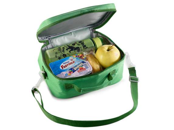 Borsa termica - lunch bag tasca frontale, manico e tracolla