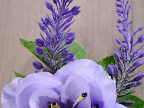 Mazzolino di lavanda e anemone artificiale