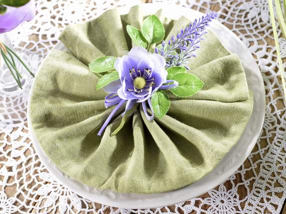 Mazzolino di lavanda e anemone artificiale