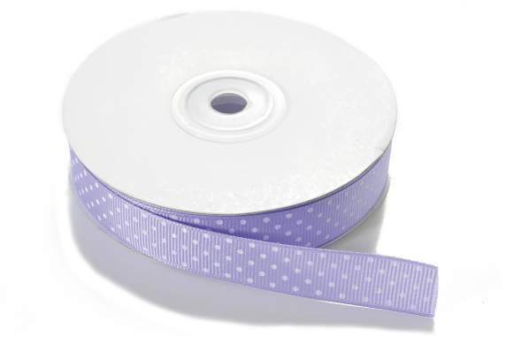 Nastro a pois  in tessuto color lilla