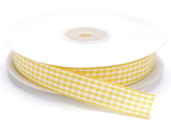 Nastro  a quadretti giallo girasole 15mm x 25mt