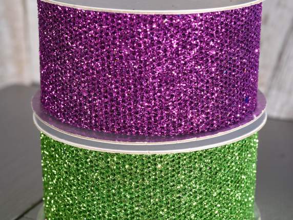 Nastro a rete glitterato colorato