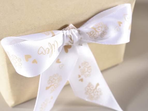 Nastro in raso bianco 22mm Albero della Vita
