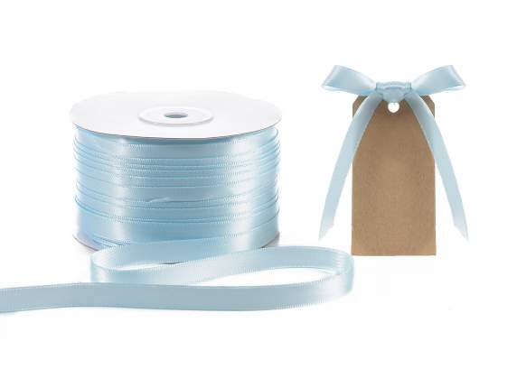 Nastro doppio raso 10mm azzurro baby
