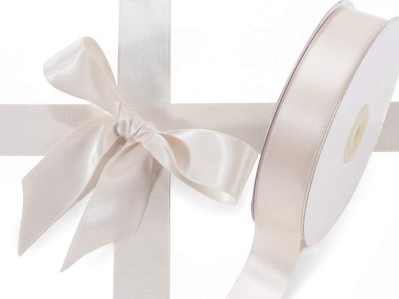 Nastro doppio raso 25mm bianco antico